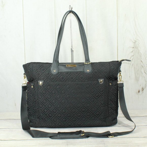 Adrienne Vittadini Handbags - Andrienne Vittadini Black Cotton Tote Shoulder Bag